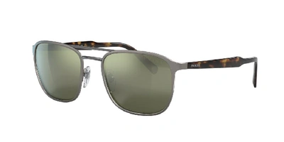 Shop Prada Man Sunglass Pr 75vs Conceptual In Grey Mirror Grey