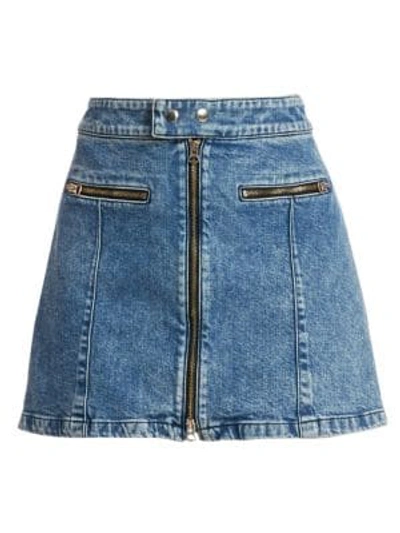 Shop Rag & Bone Isabel Zip Mini Skirt In Laurel Blue