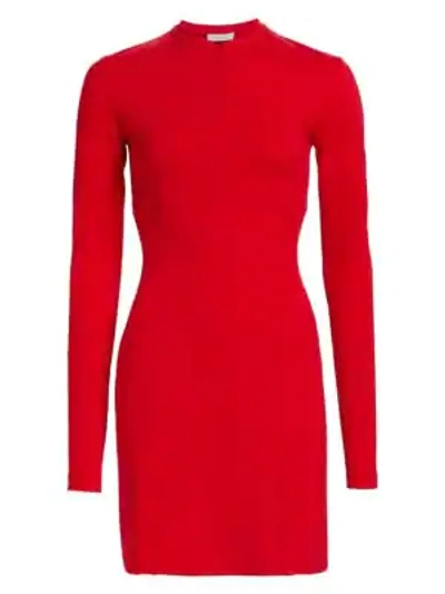 Shop Artica Arbox Mockneck Sheath Dress In Red