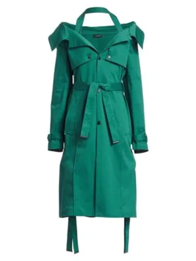 Shop Artica Arbox Halter A-line Trench Dress In Emerald