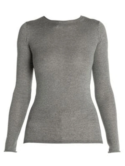 Shop Stella Mccartney Women's Knit Wool Long-sleeve Sweater In Grey