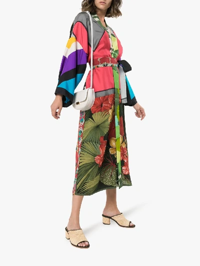 Shop Rianna + Nina Printed Silk Kimono In Multicolour