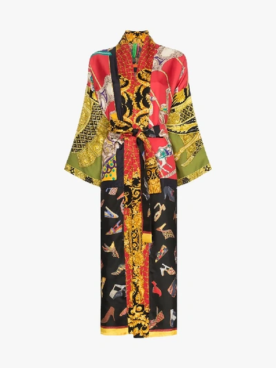 Shop Rianna + Nina Printed Silk Kimono In Multicoloured