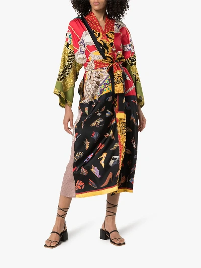 Shop Rianna + Nina Printed Silk Kimono In Multicoloured