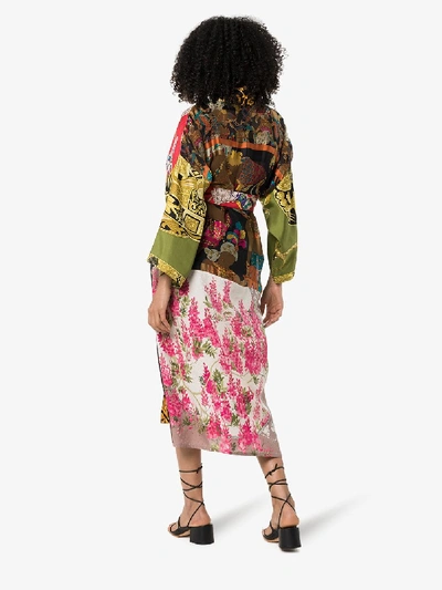 Shop Rianna + Nina Printed Silk Kimono In Multicoloured