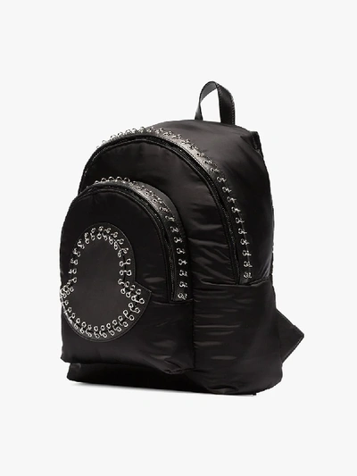 Shop Moncler Zaino Eyelet-embellished Backpack In Black
