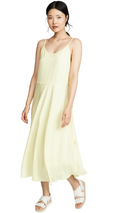 Shop Vince Double Layer Dress In Lemon Glow