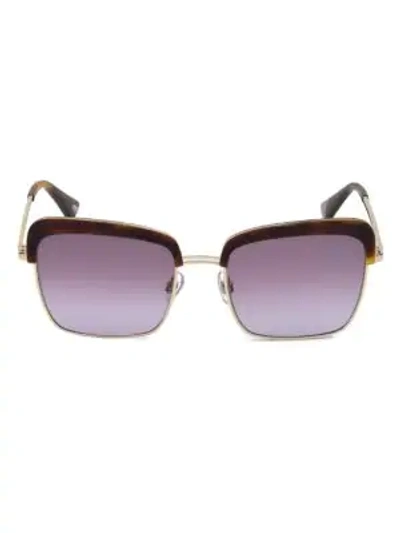 Shop Web Eyewear 55mm Violet & Havana Square Sunglasses In Havana Violet