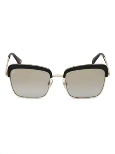 Shop Web Eyewear Women's 55mm Black & Rose Gold Square Sunglasses