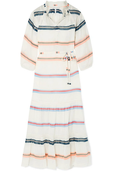 Shop Apiece Apart Granada Striped Cotton-voile Maxi Dress In Ivory