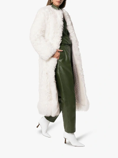 Shop Givenchy Shearling Belted Coat In White