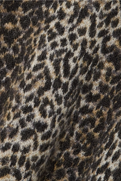 Shop Saint Laurent Leopard-print Jacquard-knit Sweater In Leopard Print