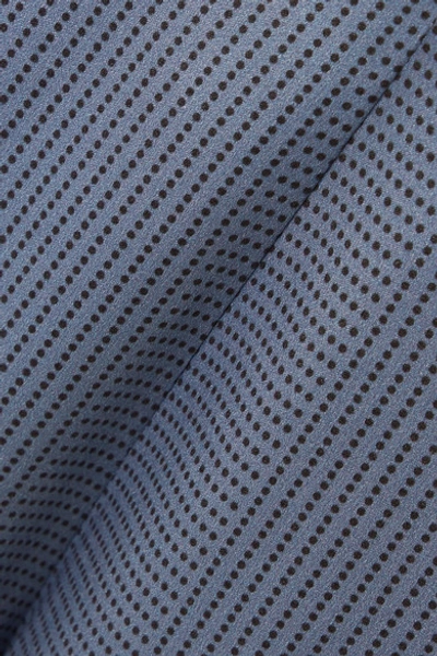 Shop Asceno Printed Silk-satin Pajama Pants In Blue