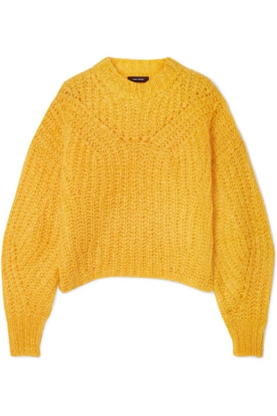 Shop Isabel Marant Inko Mohair-blend Sweater In Mustard