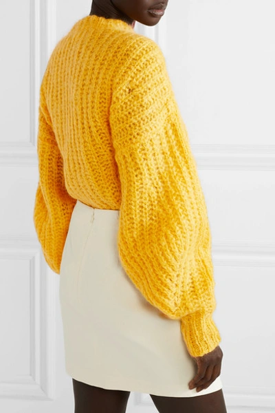 Shop Isabel Marant Inko Mohair-blend Sweater In Mustard