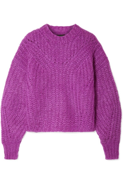 Shop Isabel Marant Inko Mohair-blend Sweater In Magenta