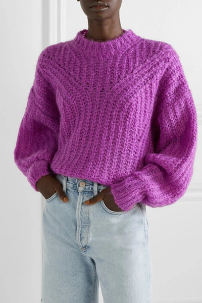 Shop Isabel Marant Inko Mohair-blend Sweater In Magenta