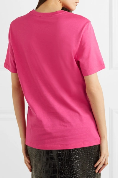 Shop Versace Printed Cotton-jersey T-shirt In Pink