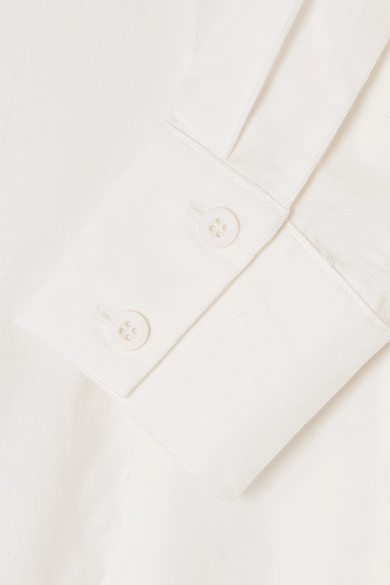 Evi Grintela Jasmine Pleated Cotton-corduroy Maxi Dress In White | ModeSens