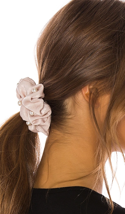 Shop 8 Other Reasons Pearl Scrunchie Set In Beige  Pink & Grey