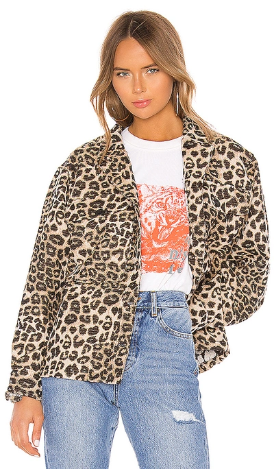 Shop Anine Bing Flynn Jacket In Brown. In Leopard