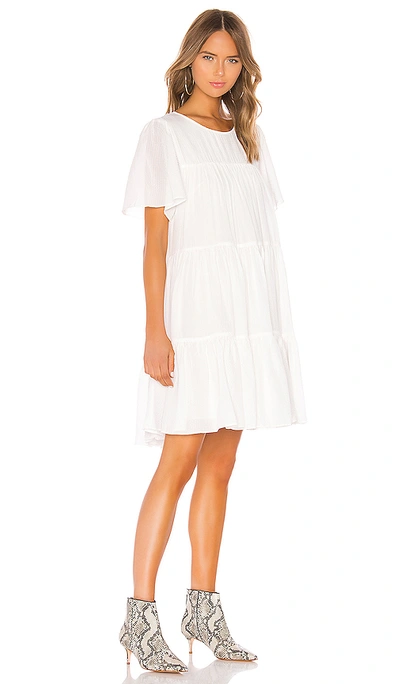 Anine Bing Tabitha Tiered Seersucker Mini Dress In White | ModeSens