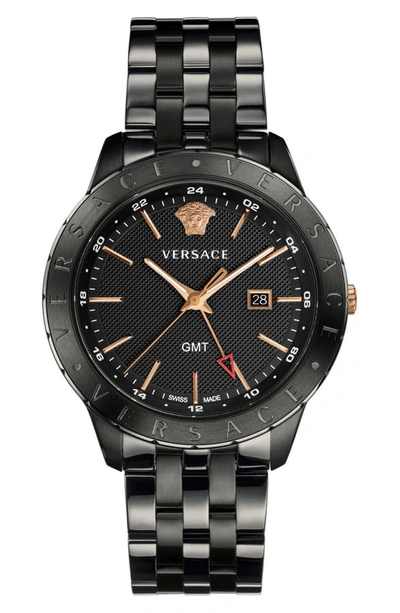 Shop Versace Univers Bracelet Watch, 43mm In Black