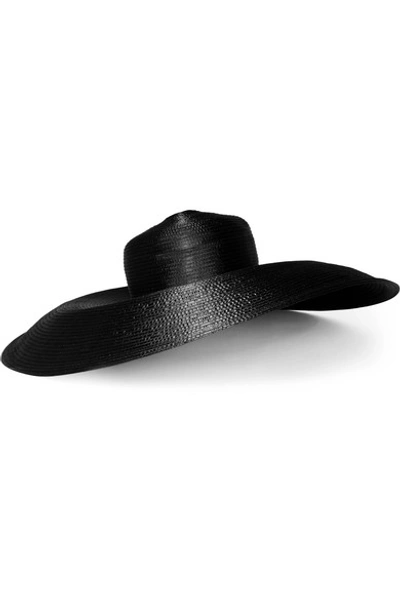 Shop Gigi Burris Jeanette Oversized Textured-satin Sunhat In Black