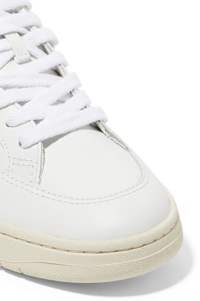 Shop Veja Net Sustain V-12 Leather Sneakers In White