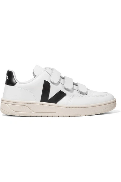 Shop Veja + Net Sustain V-lock Leather Sneakers In White