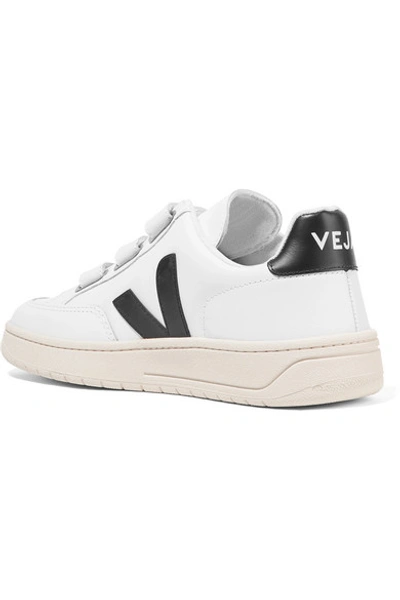 Shop Veja + Net Sustain V-lock Leather Sneakers In White