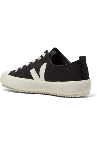 Shop Veja + Net Sustain Nova Organic Cotton-canvas Sneakers In Black