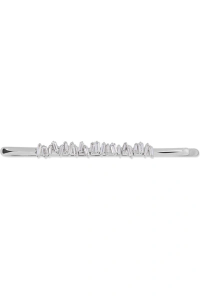 Shop Suzanne Kalan 18-karat White Gold Diamond Hair Slide