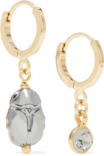 Shop Isabel Marant Vedette Gold And Silver-tone And Crystal Earrings