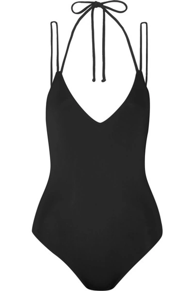Shop All Sisters Isosceles Backless Swimsuit In Black
