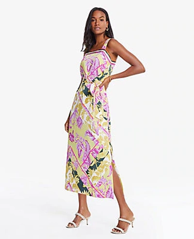 Shop Ann Taylor Petite Floral Scarf Print Maxi Dress In Sweet Pineapple