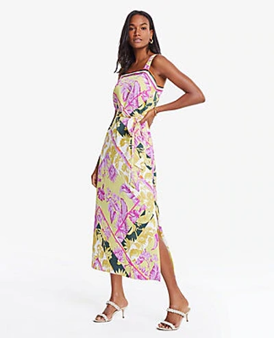 Shop Ann Taylor Floral Scarf Print Maxi Dress In Sweet Pineapple