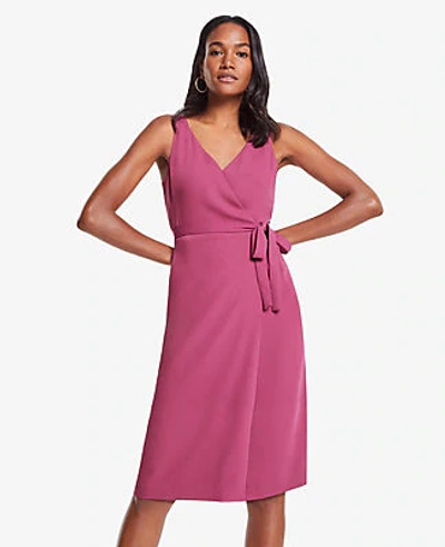 Shop Ann Taylor Wrap Sheath Dress In Delicate Magenta