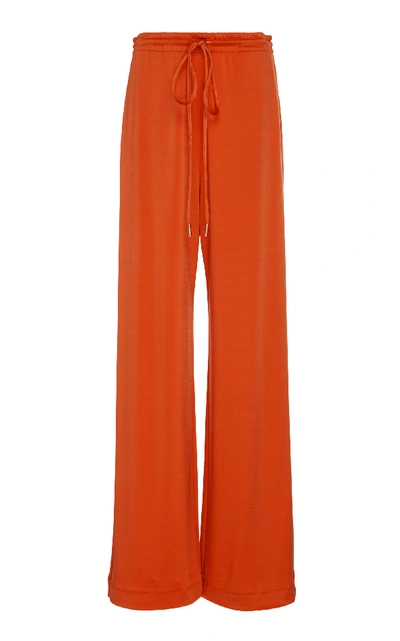 Shop Monse Stretch-jersey Wide-leg Pants In Orange
