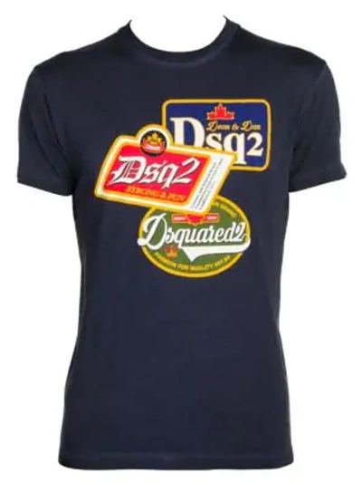 Shop Dsquared2 Cool Fit Graphic T-shirt In Navy Blue