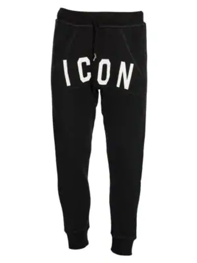 Shop Dsquared2 Men's Icon Graphic Jogging Pants In Black White