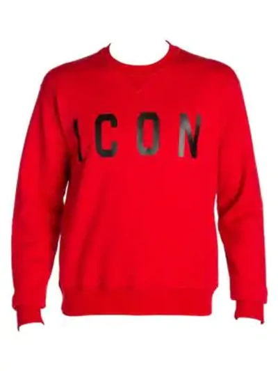 Shop Dsquared2 Cool Fit Icon Graphic Sweatshirt In Red Black
