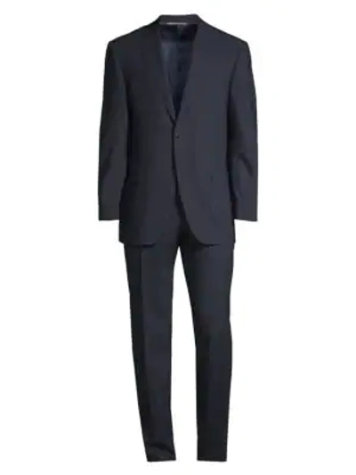 Shop Canali Impeccabile High Performance Fabric Classic-fit Wool Plaid Suit In Blue