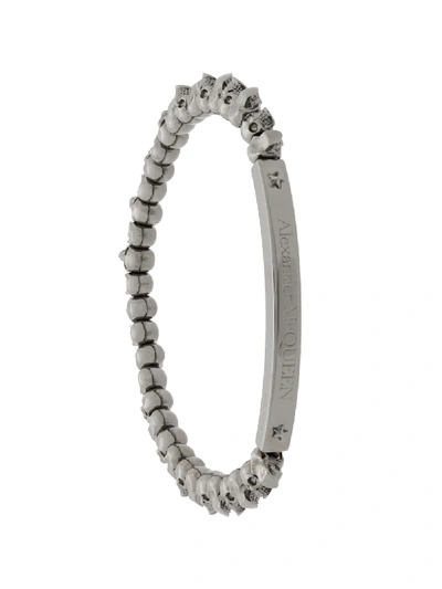 Shop Alexander Mcqueen Skull Charm Bracelet In Silver