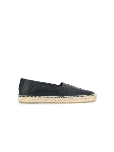 Shop Saint Laurent Embroidered Monogram Espadrilles In Black