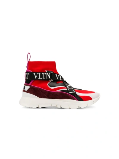 Shop Valentino Garavani Heroes Hi-top Sneakers In Red