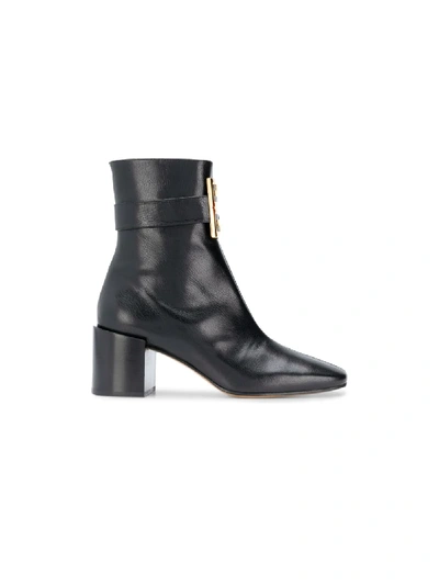 Shop Givenchy Black 4g Leather Ankle Boots