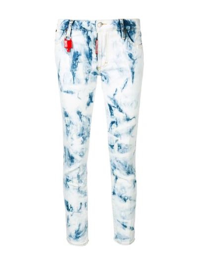 Shop Dsquared2 Runaway Cropped Jeans In Blue