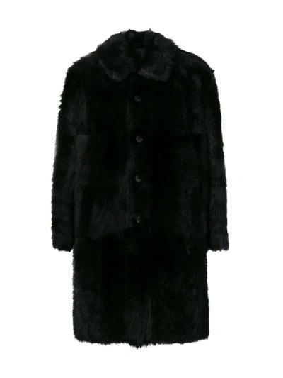 Shop Prada Reversible Single Breasted Coat In Black