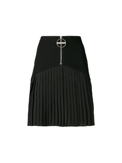 Shop Givenchy Zipped Pleated Skirt In Black